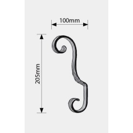 VOLUTE FORME SPÉCIALE ACIER FORGÉ À CHAUD FER PLAT M0470