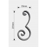Volute arabesque en acier forgé à chaud 235x93 mm - Queue de carpe - Idéale pour ferronnerie et décoration métallique