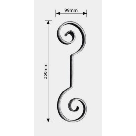 VOLUTE ACIER FORGÉE À CHAUD FORME SPÉCIALE FER PLAT M0472