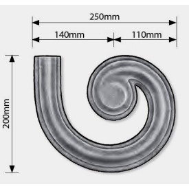 DÉPART RAMPE LATÉRAL MAIN COURANTE DEMI ROND ACIER M0475