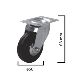 ROULETTE PIVOTANTE DE MANUTENTION BANDAGE CAOUTCHOUC