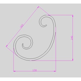 VOLUTE C ACIER PLAT FORGEAGE À CHAUD FERRONNERIE M0485