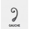 Volute en J droite ou gauche en fer plat forgé – queue de carpe – finition lisse ou martelée