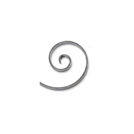 Volute escargot en fer plat 40x8 mm – 240x300 mm, non soudée, queue de carpe gravée