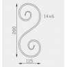 VOLUTE S SYMÉTRIQUE 320X115 OU 280X115 ACIER PLAT 14x6 M0517
