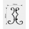 Volute forme spéciale préassemblée en acier forgé – 200x195 mm – queue de carpe gravée