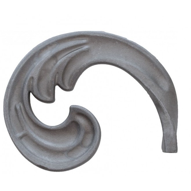 Volute feuille en acier moulé soudable – relief décoratif droit ou gauche
