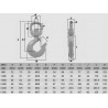 Crochet de levage en acier C40 avec émerillon et linguet de sécurité, CMU 800 kg à 5 000 kg, série technique.