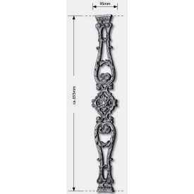 Balustre en fonte – 655x95 mm – fixation M10 par vissage