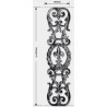 BALUSTRE EN FONTE LARGE – TARAUDAGE M6 – 655 X 180 MM – MODÈLE D’ART MOF