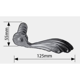 Poignée béquille en acier décoratif – Pour carré 8x8 mm – Prête à peindre ou patinée