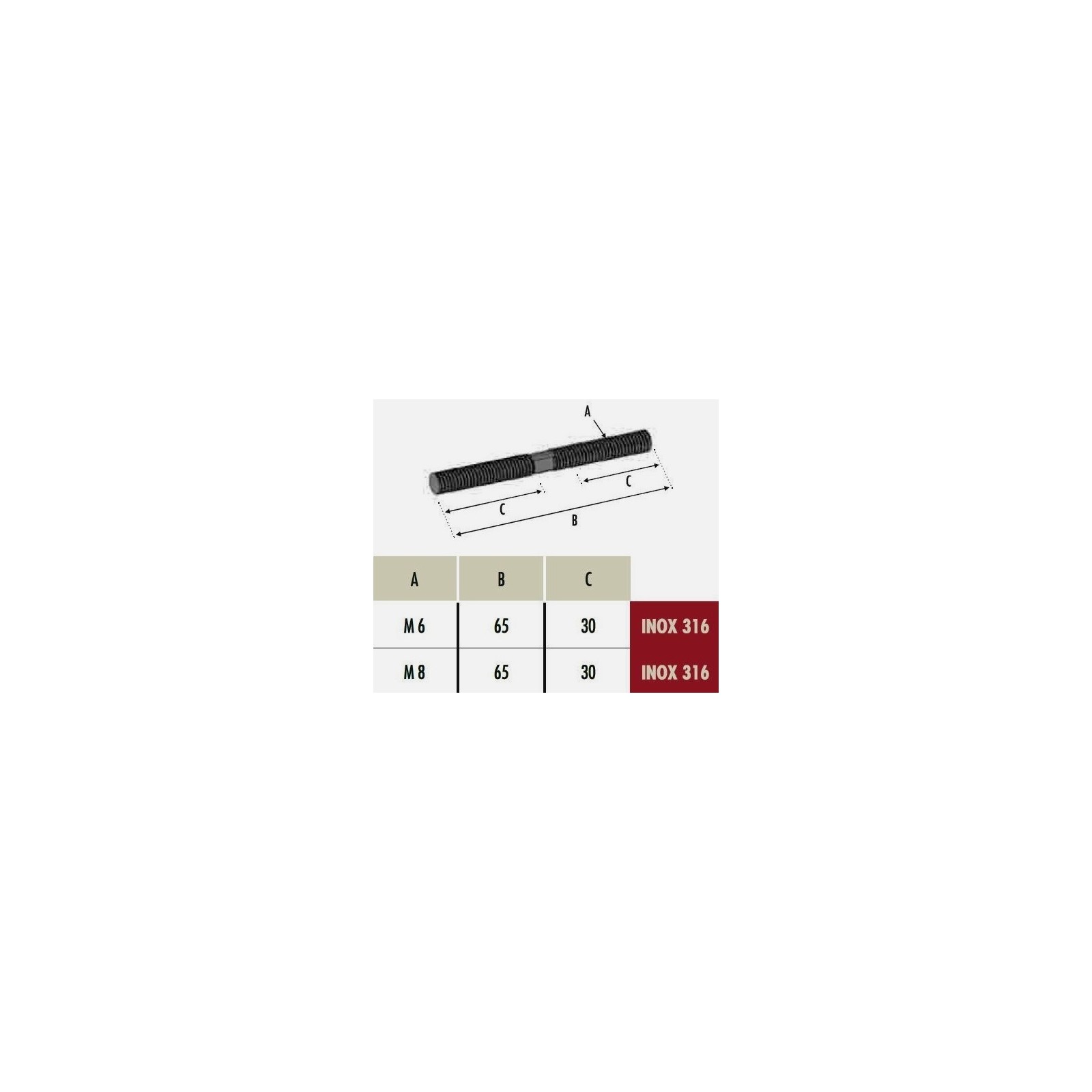 Lot De 6 Tiges Filetées M5 X 100mm - Acier Inoxydable 304 - Pas De Filetage 0.8mm - Neuf