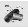 CONNECTEUR EN TÉ INOX POUR TUBE Ø42,4 OU Ø48,3 MM – 3 AXES À 90°