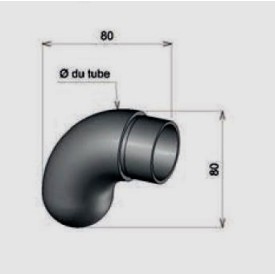 Crosse inox départ main courante Ø42.4 mm – Bout arrondi en boule