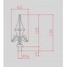 POINTE DE LANCE EN ALUMINIUM POUR BARREAUX de Ø16 OU 20 MM