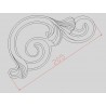Décor d’angle en fonte d’aluminium, 4 volutes, finition grain fin.