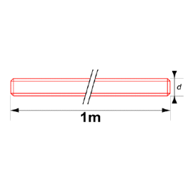 Tige filetée inox A2 DIN 976 – 1 mètre – pas métrique M5 à M36