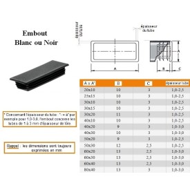 Embout patin fin en PEBD pour tubes rectangulaires – Sécurité et esthétique