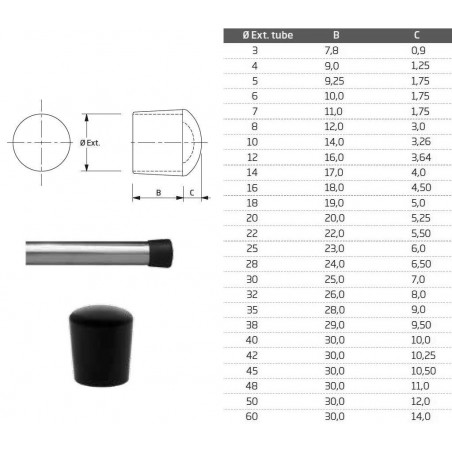 Lot de 100 embouts en caoutchouc, embouts à vis Flexible ronds de 8 mm de diamètre