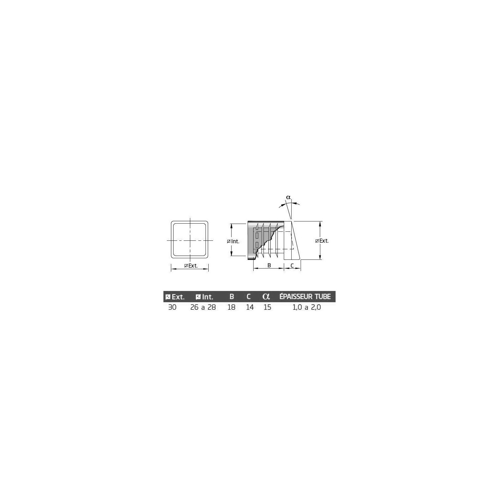 Pied de meuble SOURCING MAP Embout en PVC de cornière 40mm x 40mm Pieds