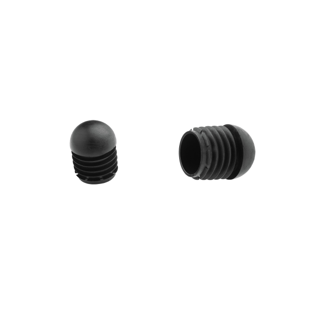 Embout demi-sphérique antidérapant – Pour tubes ronds Ø18 à Ø30 mm – Noir ou gris