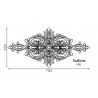 Plan de la palmette en aluminium brut 720x350 mm – fixation M6 invisible