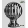 BOULE DE DÉPART ESCALIER EN INOX CHROMÉ NOIR – Ø110 MM
