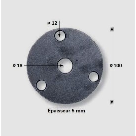 PLATINE DE FIXATION RONDE EN ACIER Ø100 MM – 4 TROUS