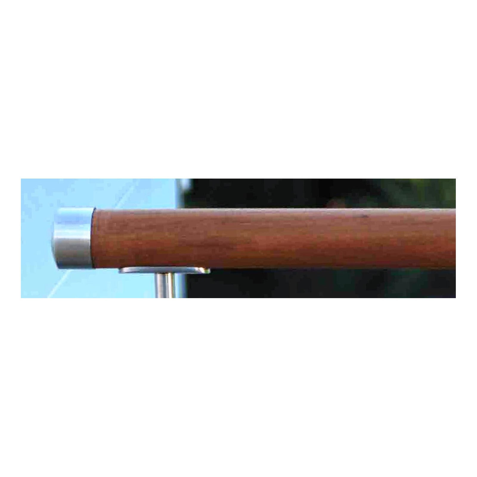 Main courante inox 304L sur mesure avec embouts plats et supports fixes