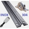 KIT INOX ROUES U + RAILS + OLIVES SUPPORT INTÉRIEUR M9446