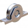 Kit inox 304 : rails U 1,5 m, roues ø50, olives ø30, support intérieur encastrable.