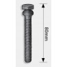 VIS SÉCURITÉ INDÉSERRABLE TÊTE H M10 ACIER ZINGUÉ BLANC - 80 MM