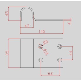 SABOT ARRET PORTAIL ZINGUÉ A VISSER ACIER GALVANISÉ