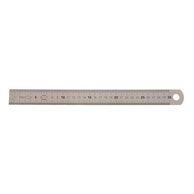 Réglet en inox standard Classe II semi-rigide 2 faces 30 cm