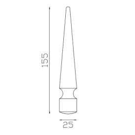 FER DE LANCE POINTE ACIER FORGÉ BARREAU CARRÉ 155x25 U0006