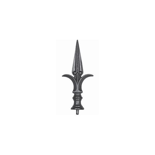 Fer de lance en fonte soudable 215x98 – Base ø38 pour barreau rond