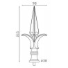 Fer de lance en fonte - 215x98 – Pour barreau rond