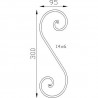 Volute en S à noyaux - Acier 300x95mm - Plat 14x6mm