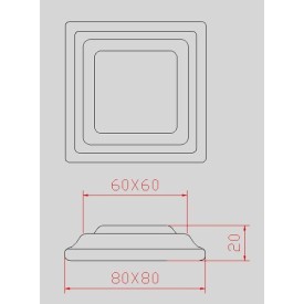 Platine carrée en acier forgé 80x80 mm – finition en relief non percée