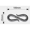 MAILLON DE CHAÎNE EN ACIER FORGÉ – AVEC PIGNE TORSADÉE – POUR CARRÉ DE 6 MM – 100 x 35 MM