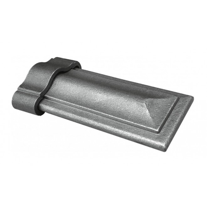 Départ plat pour main courante moulurée – acier – avec couvre-joint – 95 mm