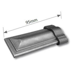Départ plat pour main courante moulurée – acier – avec couvre-joint – 95 mm