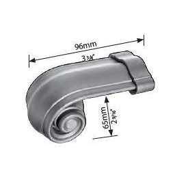 Départ de rampe style escargot en acier moulé – finition ancienne 96 mm