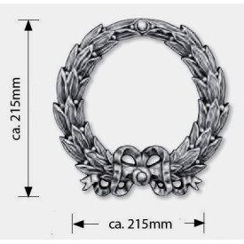 Élément décoratif couronne en acier moulé double face 215x215 mm