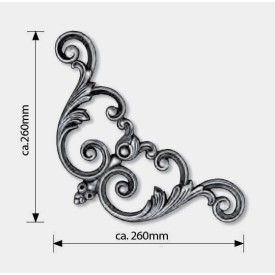 Volute en acier moulé double face 260x260 mm pour portail ou garde-corps