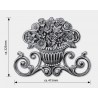 Élément décoratif en acier moulé double face 415x325 mm – Idéal pour orner vos portails et portes avec un motif floral raffiné.