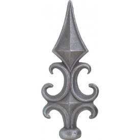 Fer de lance acier moulé – Ø32 mm, 205 mm de haut, pour barreau rond