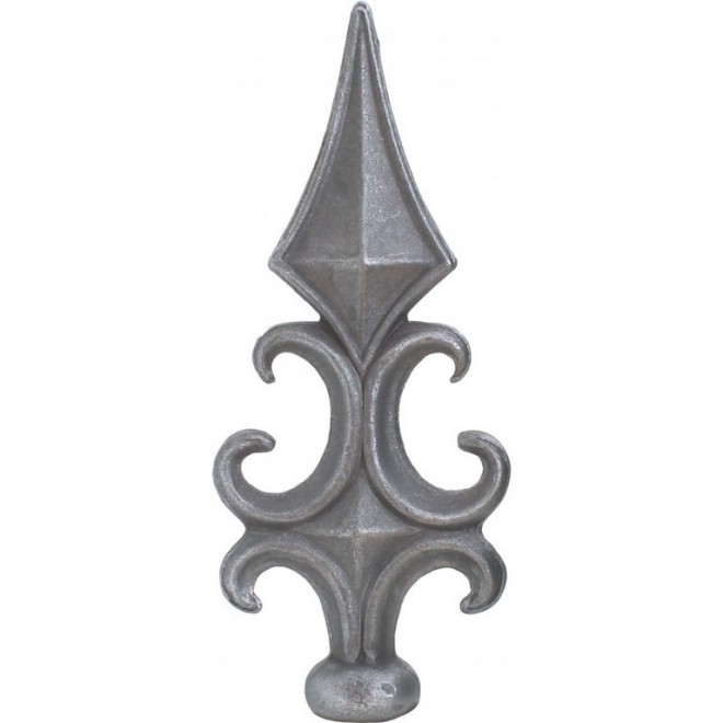 Fer de lance acier moulé – Ø32 mm, 205 mm de haut, pour barreau rond