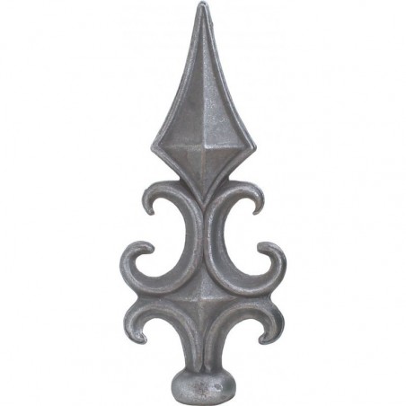 Fer de lance acier moulé – Ø32 mm, 205 mm de haut, pour barreau rond