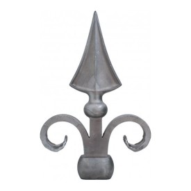 Fer de lance en acier moulé – Ø48 mm, hauteur 225 mm, pour barreau rond